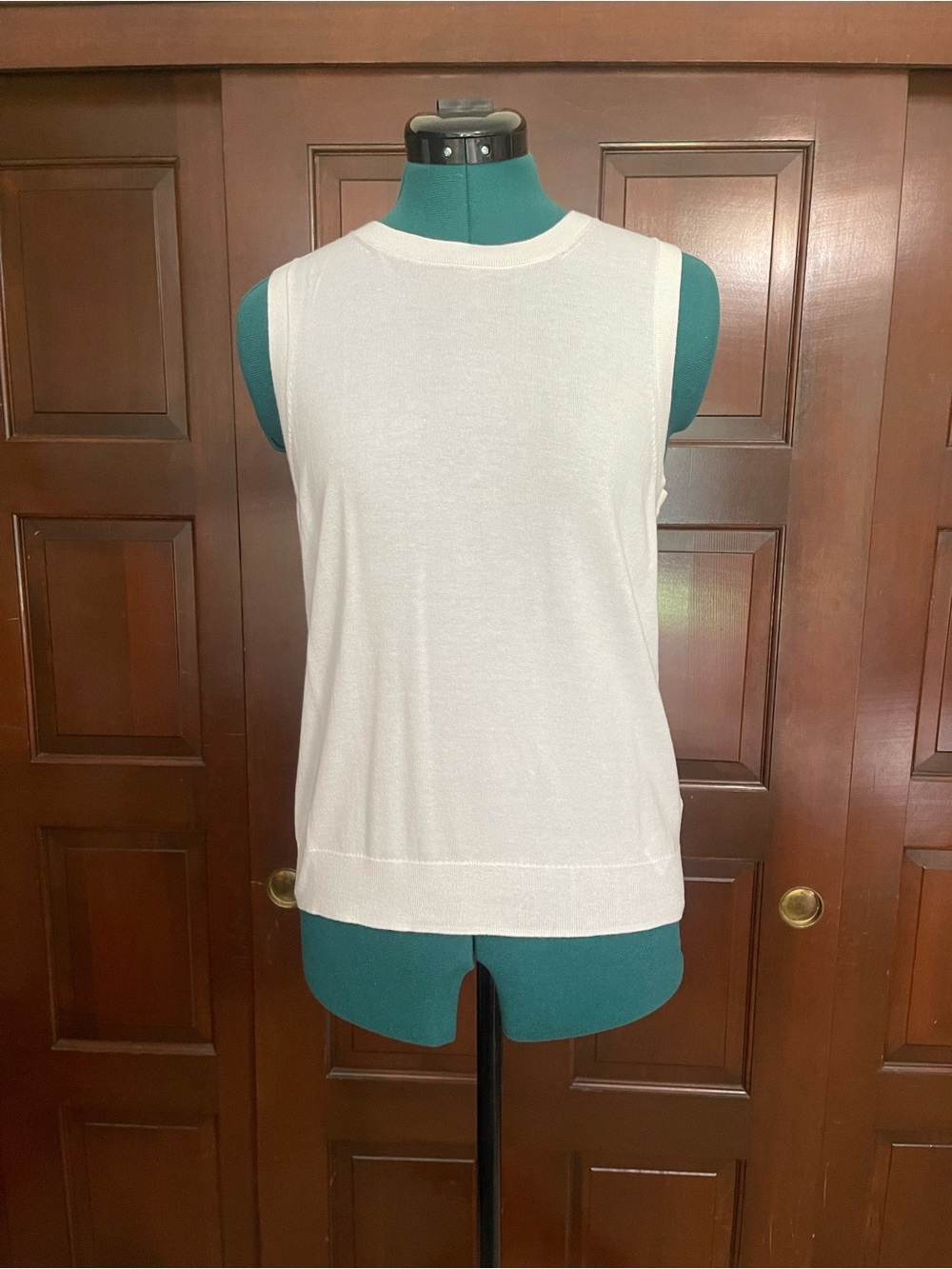 J. Crew Factory Ivory Crewneck Sleeveless Knit Tank